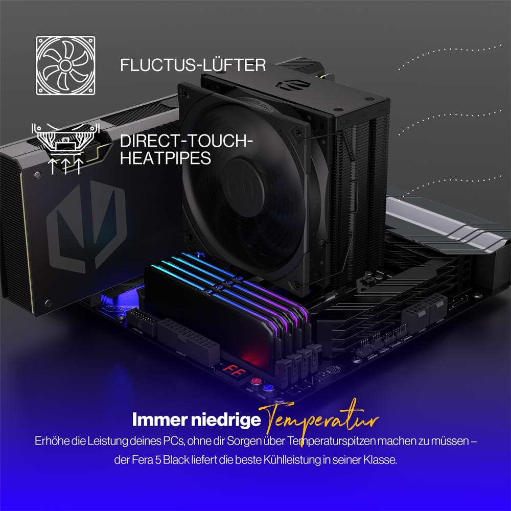 ENDORFY Fera 5 Black CPU-Kühler, inklusive Wärmeleitpast | EY3A011