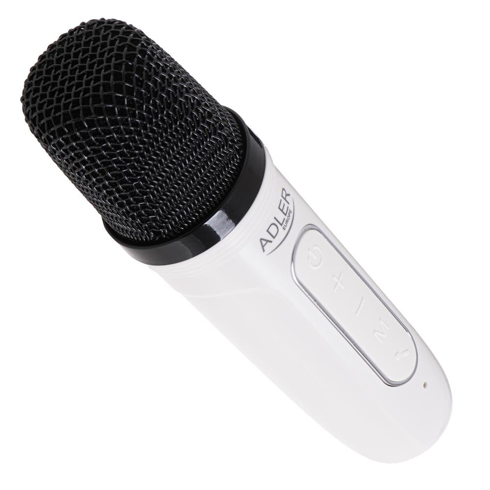 Adler AD 1199 Karaoke Lautsprecher mit Mikrofon Bluetooth Weiß