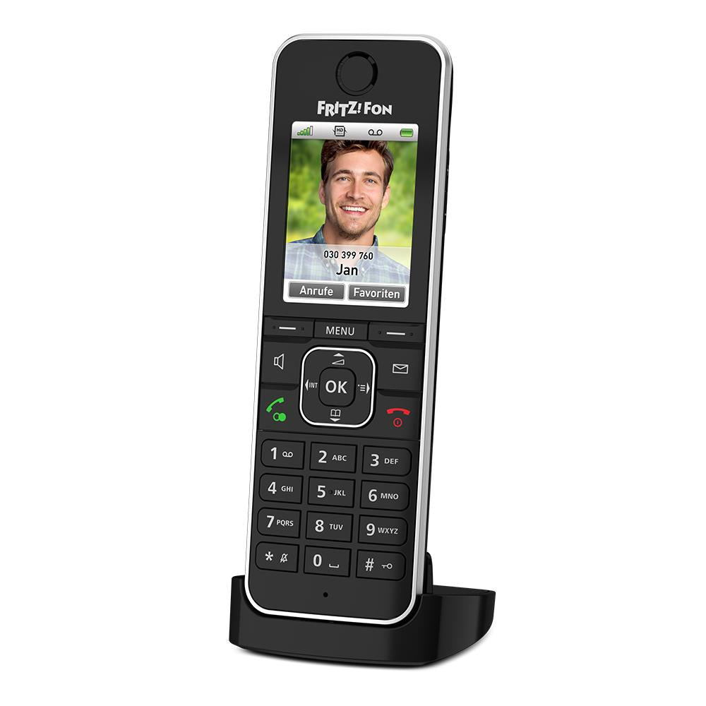 FRITZ!Fon C6 – Schwarzes DECT-Telefon mit Smart-Home-Steuerung & HD-Qualität
