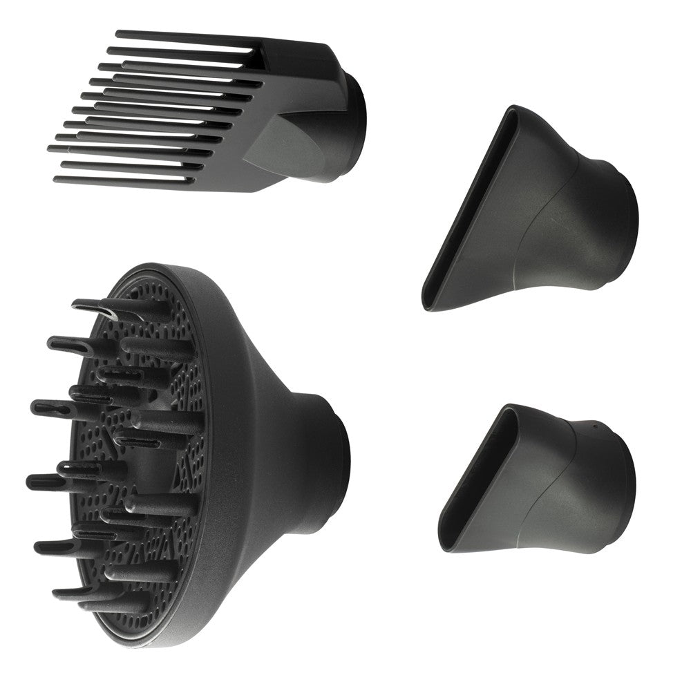 Adler AD 2289 SUPERSPEED Haartrockner mit Ionen-Technologie, 1600W, brushless Motor, 110.000 U/min, 4 Aufsätze, Diffusor, klappbarer Griff, Schwarz