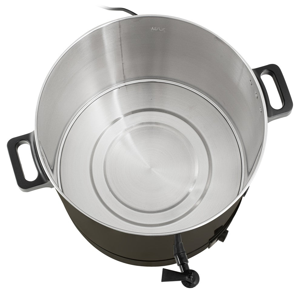 Camry CR 4537 Einkochautomat 28L mit LCD-Display, Edelstahl Einkochtopf mit Zapfhahn, Warmhaltefunktion, Timer 180 Min., 30-100 °C, Glühweinkocher, Getränkespender, 2600W