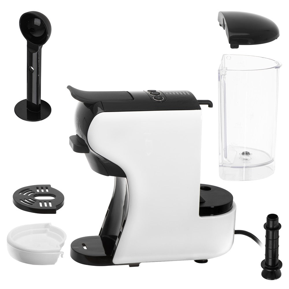 Adler AD 4386 Multikapsel Kaffeemaschine, 19 bar Espressomaschine, 9 Kapselsysteme, gemahlener Kaffee, ESE Pads, 0,6 l, kompakt, Weiß/Schwarz