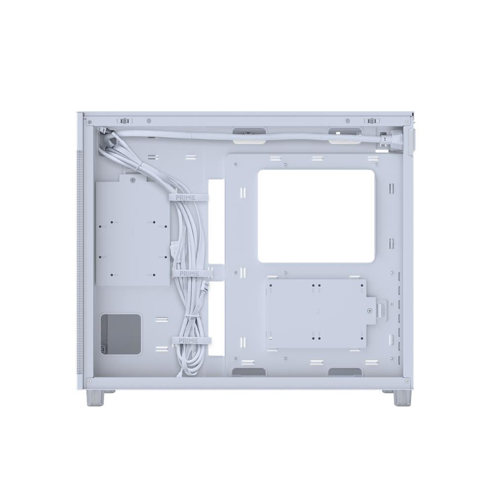 ASUS Prime AP303 Mesh Panel ATX PC Gehaeuse White mit 360 mm Radiator und USB 20Gbps
