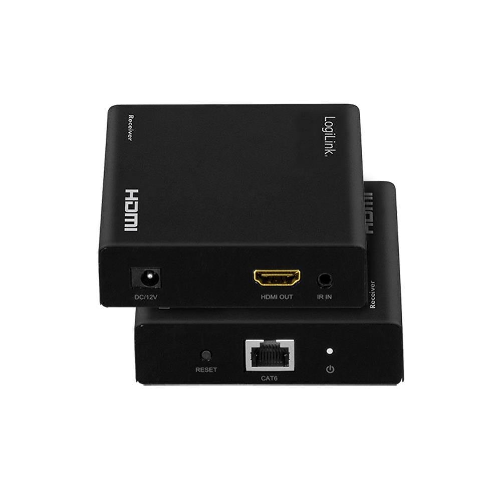 LogiLink HDMI-Extender/Splitter-Set über IP – 70 m, 4K/60 Hz, HDR, IR, PoC
