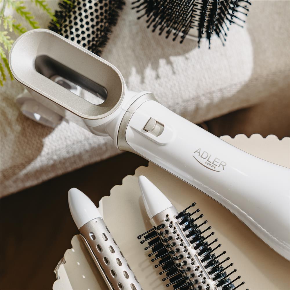 Adler AD 2027 Weiß champagne Haar styler 5 in 1 1200W Kaltlufttaste 2 Temperatureinstellungen Lockenstab Rundbürste