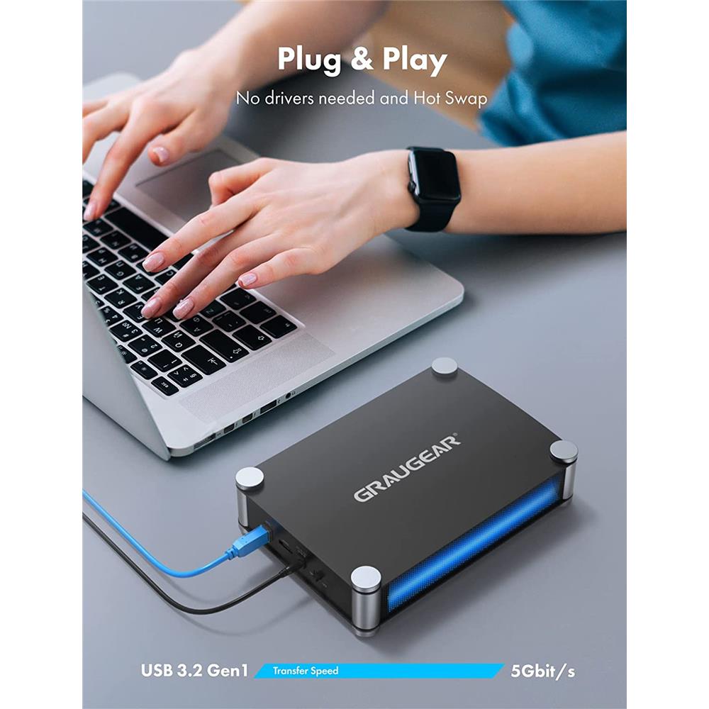 GRAUGEAR Externes Gehäuse für 5,25 Zoll SATA Laufwerke