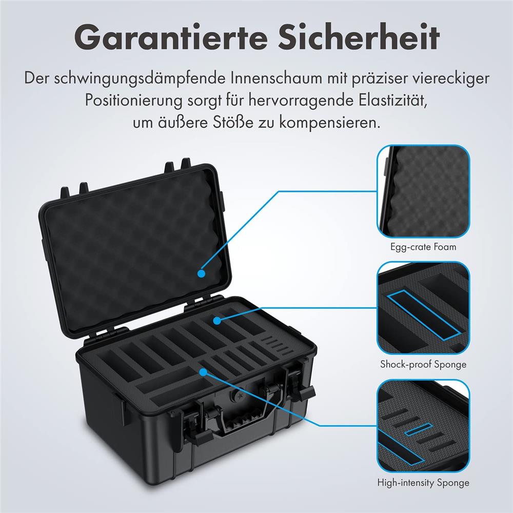 GRAUGEAR Festplattenschutzkoffer für 19 HDD SSD stoßfest wasserabweisend
