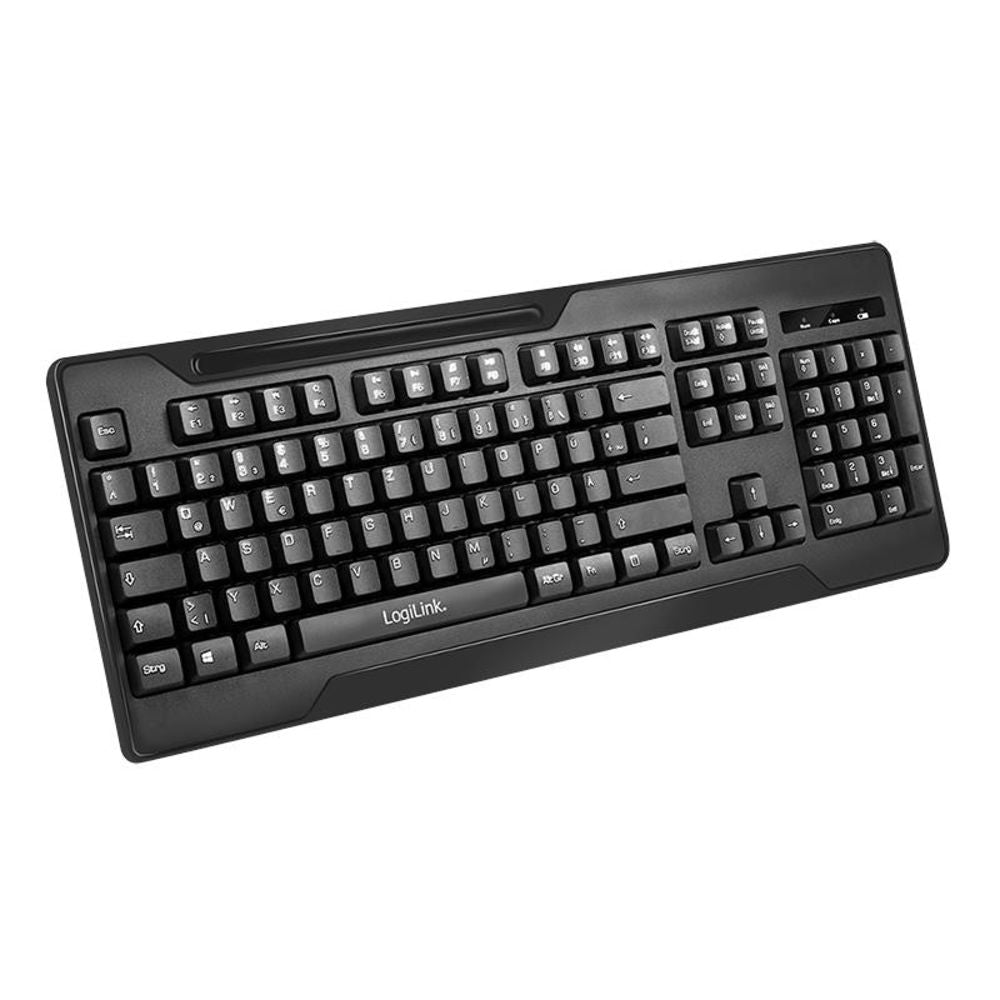 LogiLink Kabelloses Tastatur Maus Set 2,4 GHz 1000 dpi Schwarz