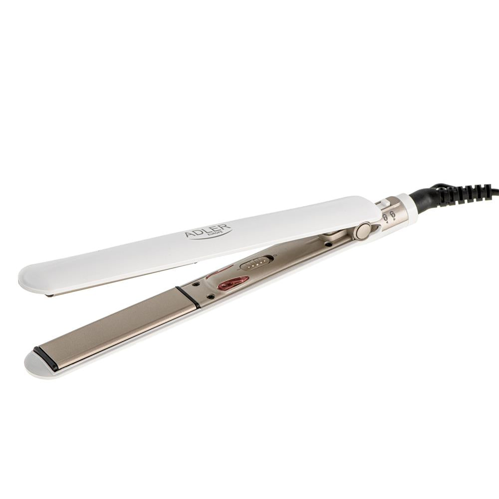 Adler AD 2317 Haarglätter Weiß champagne keramik 200 Grad schnelle Erwärmung