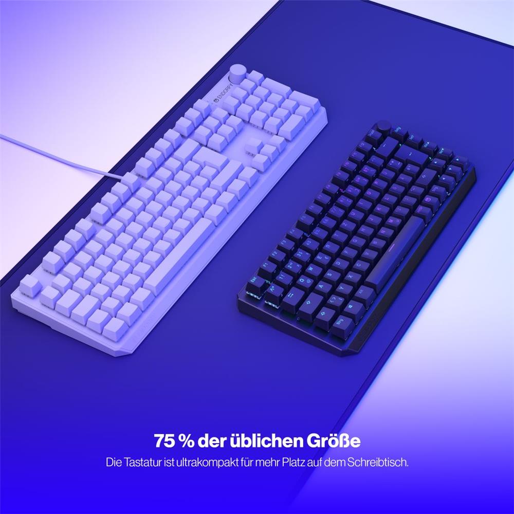 ENDORFY Thock 75 Prozent Wireless Tastatur DE Layout Kailh Box Red Schwarz