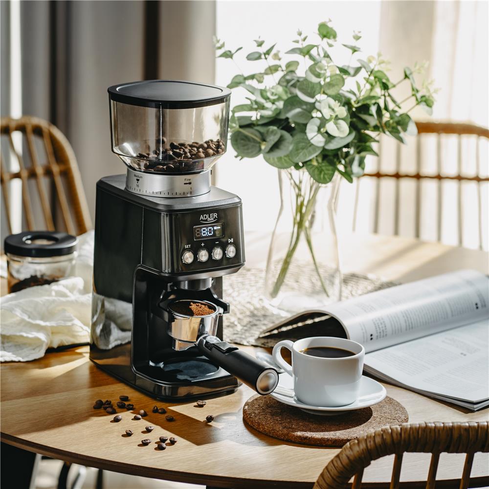Adler AD 4300 Elektrische Kaffeemühle mit 300 g Bohnenbehälter Schwarz