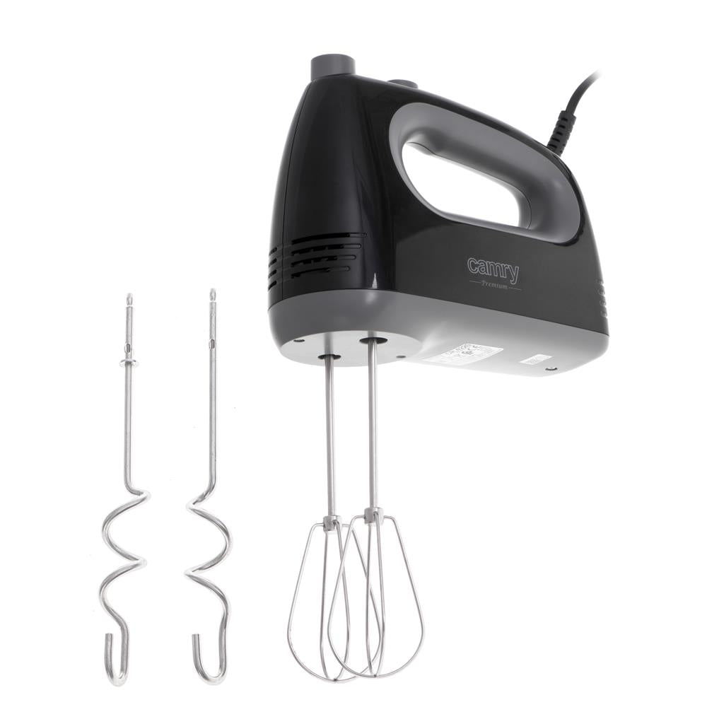 Camry CR 4220b Handmixer mit Knethaken und Quirlen, 750 W, schwarz