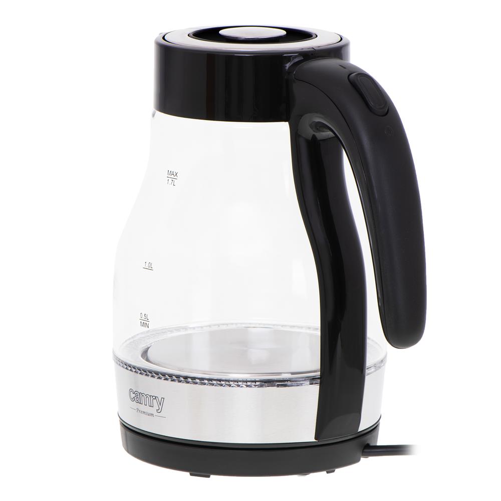 Camry CR 1300 Wasserkocher 1,7 Liter Glaskessel mit LED-Beleuchtung Edelstahl