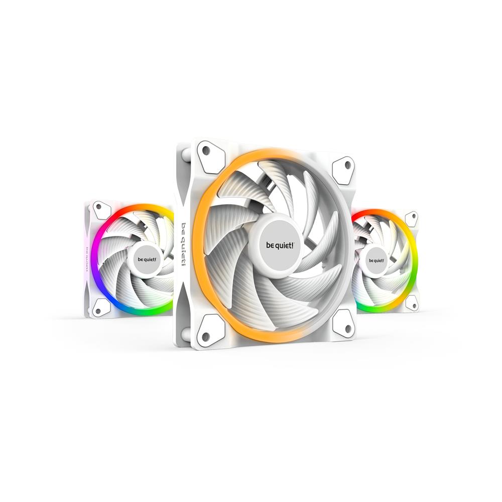 be quiet! Light Wings White 120mm PWM high-speed 3er Pack 4-pin Gehäuselüfter mit ARGB-Beleuchtung