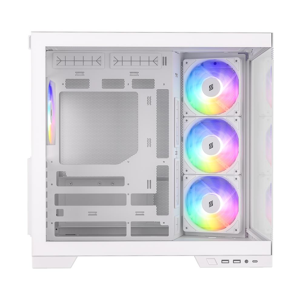 Silentware View A-RGB White – Showcase Midi Tower mit Glasfront, Glas-Seitenfenster & 4 RGB Lüftern