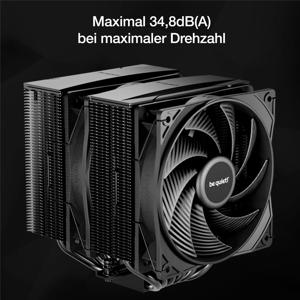 be quiet! Pure Rock Pro 3 Luftkühler beeindruckend hohe Kühlleistung 6 schwarze 6mm Hochleistungs-Heatpipes