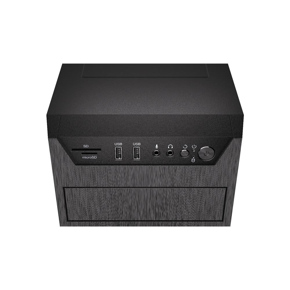 ENDORFY Armis 100 Solid, kleines ATX PC-Gehäuse, inkl. 1x 120mm PWM-Lüfter, 2x USB-A auf Frontplatte, Speicherkartenleser | EY2A015