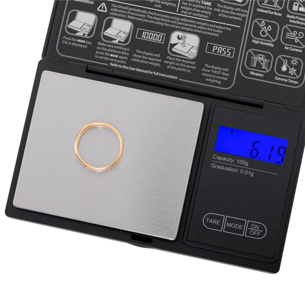 Adler AD 3176 Digitale Präzisions Taschenwaage Feinwaage mit LCD Anzeige Schwarz