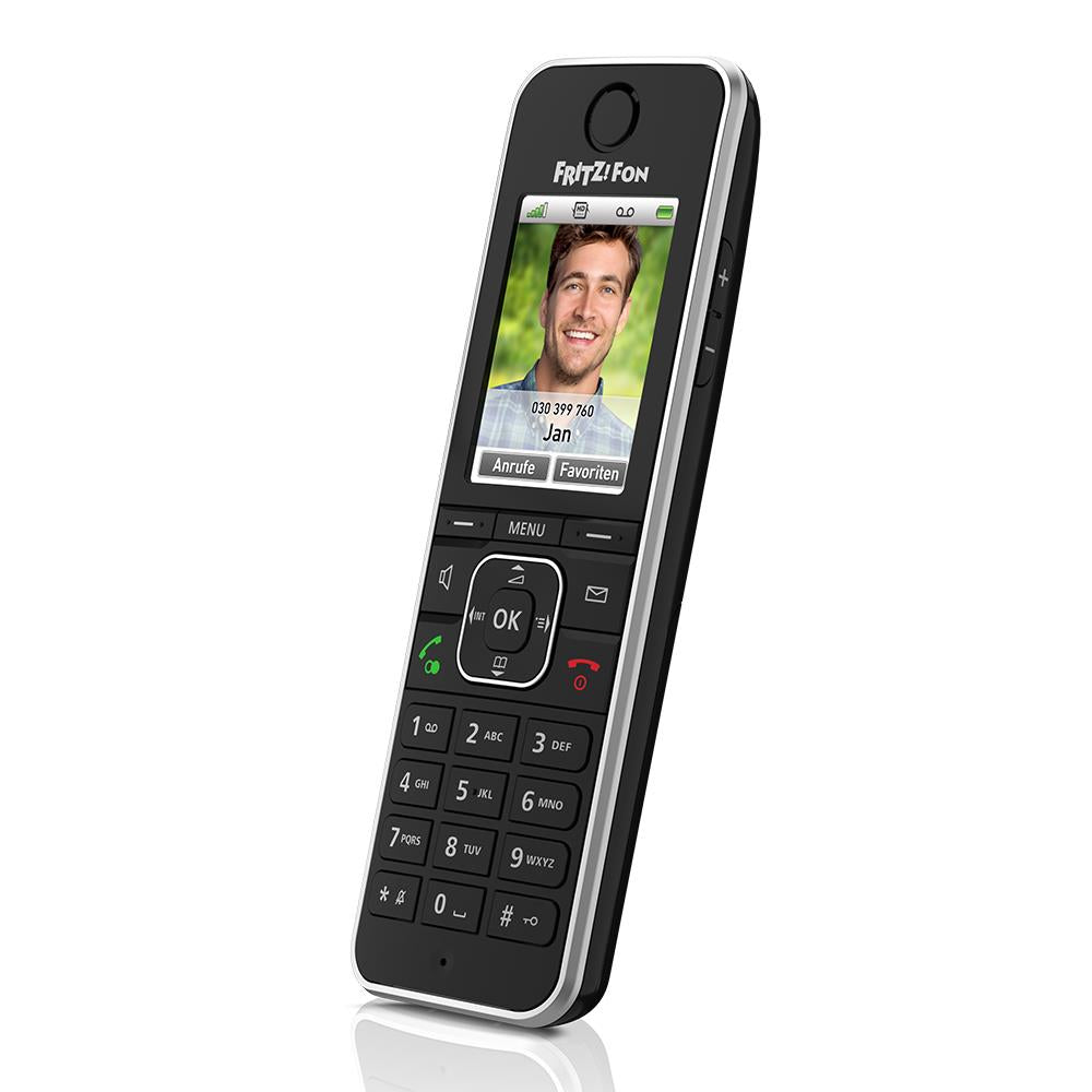 FRITZ!Fon C6 – Schwarzes DECT-Telefon mit Smart-Home-Steuerung & HD-Qualität