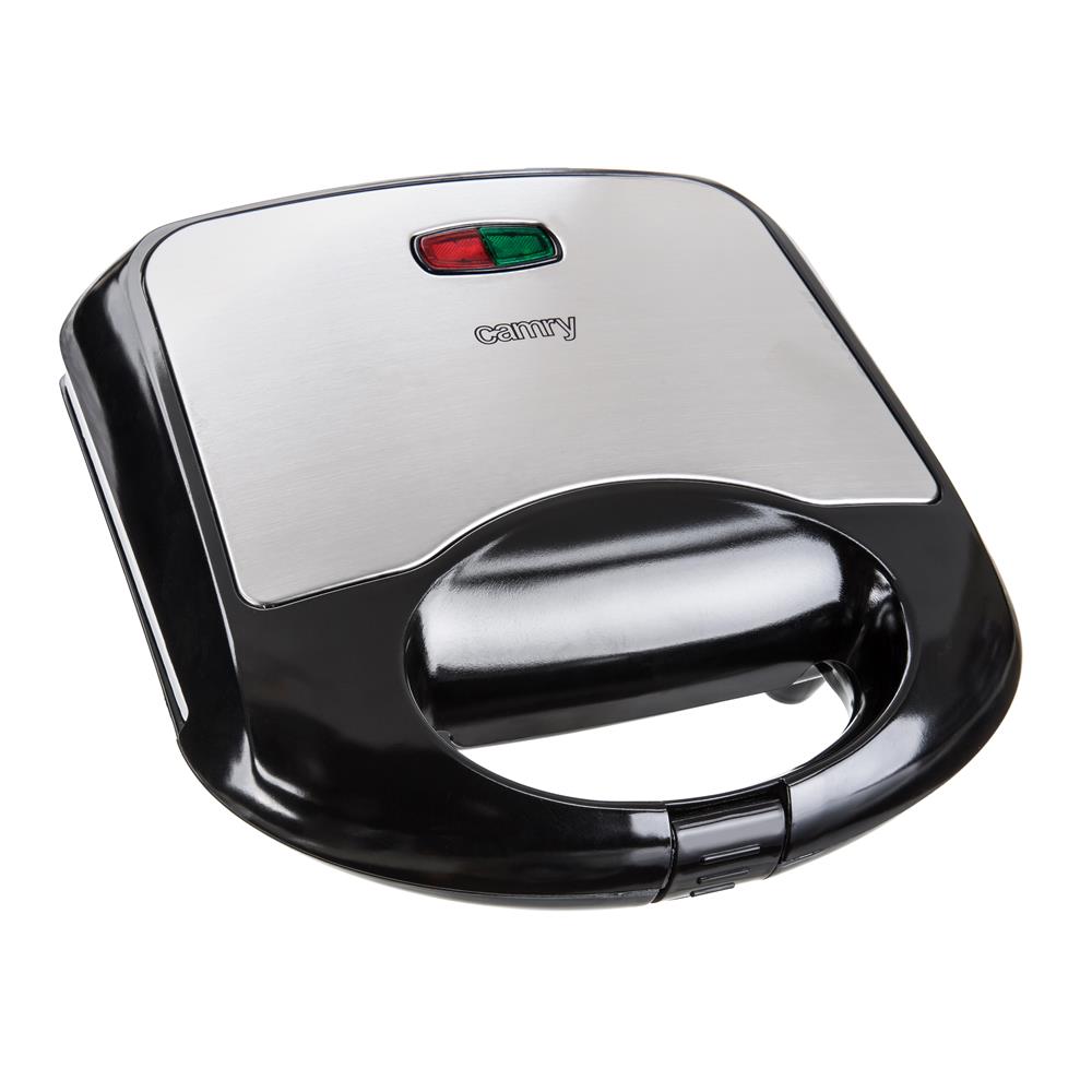 Camry CR 3018 Sandwichmaker mit Keramikbeschichtung Schwarz Silber