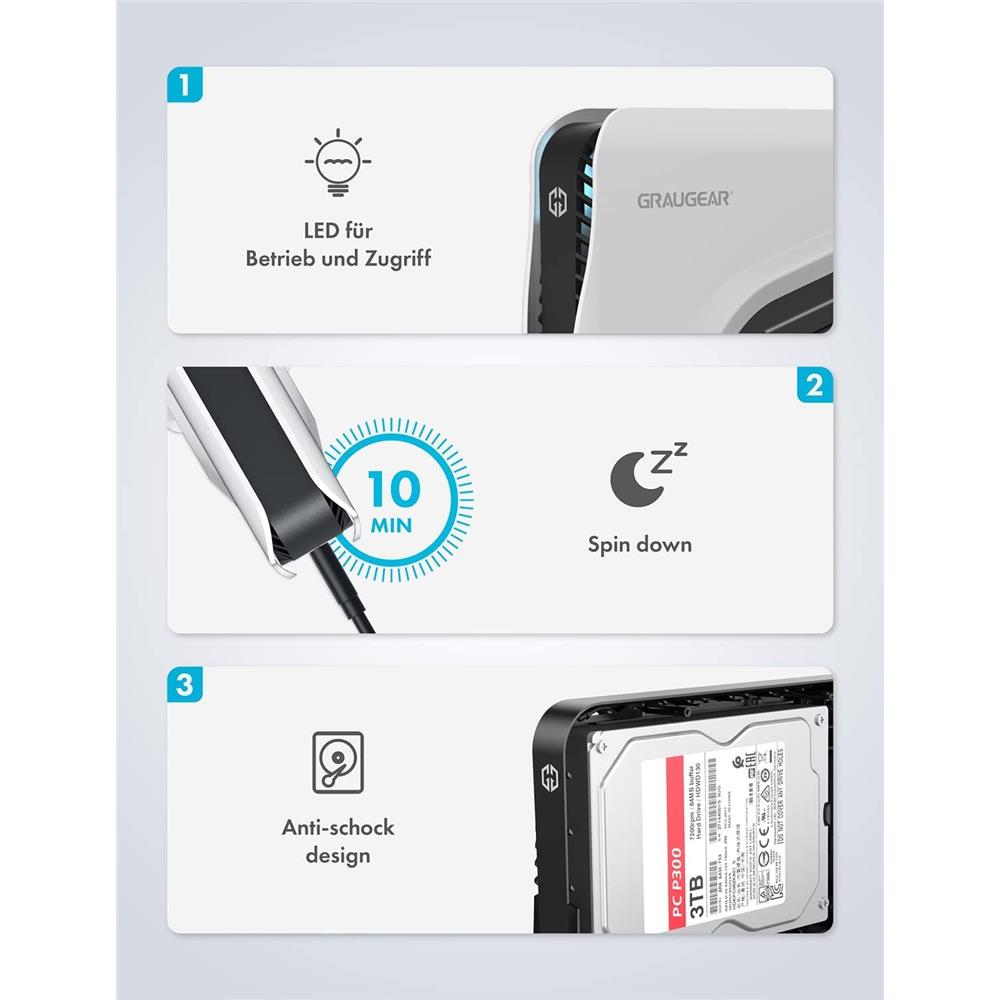 GRAUGEAR Externe Festplatte 4TB für PlayStation PS4 PS5 USB C