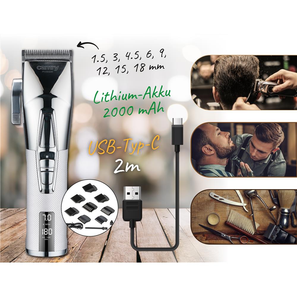 Camry CR 2835 Haarschneider mit Keramikklinge & LCD-Display – Profi-Haarschnitt