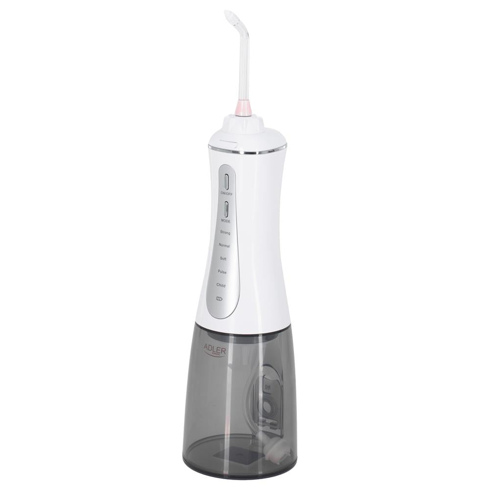 Adler AD 2185 Munddusche Weiß 350ml 5 Modi 10 Aufsätze USB-C 1800mAh