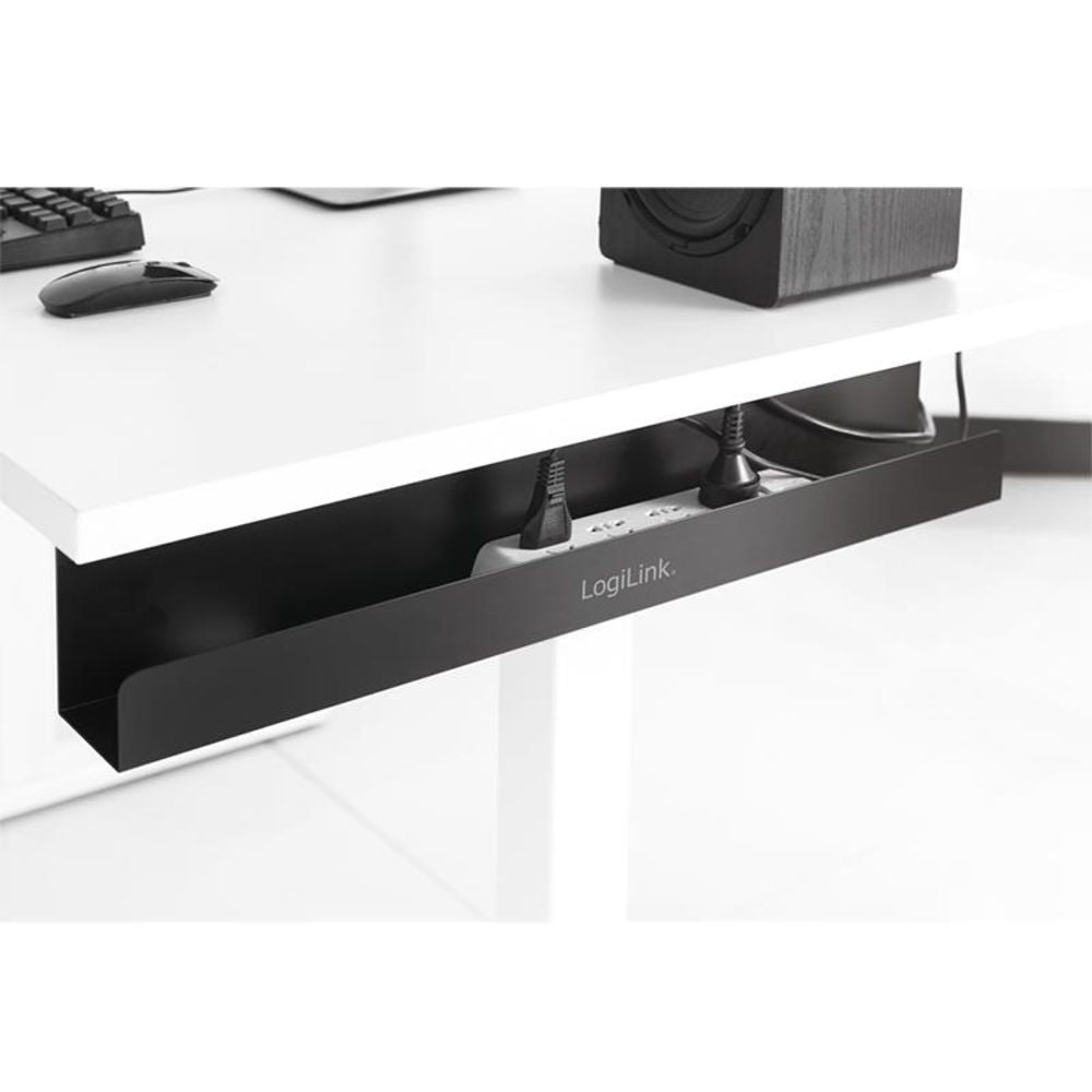 LogiLink Kabelrinnen Organizer für Untertischmontage Metall Schwarz