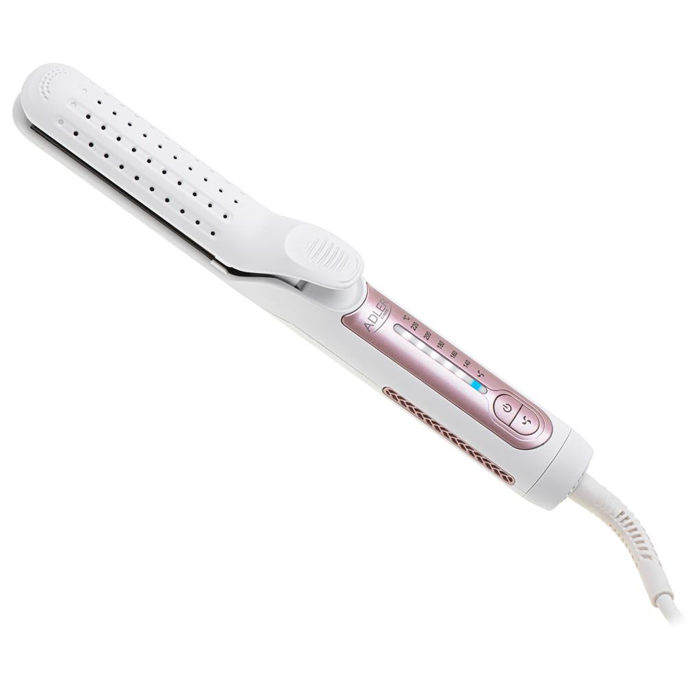 Adler AD 2326 Professioneller Haarglätter weiß/rosa – 2-in-1 Stylinggerät