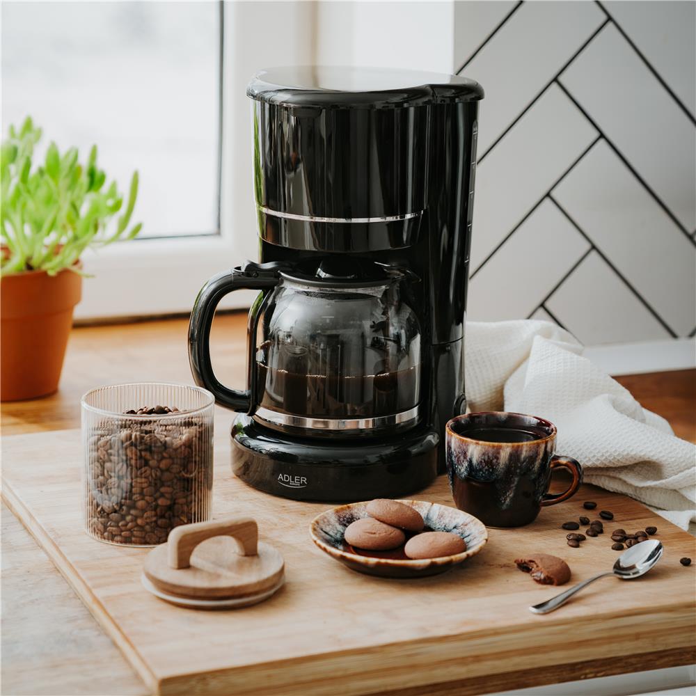 Adler AD 4383 Filterkaffeemaschine 1,5 L Schwarz mit Warmhaltefunktion und Nylonfilter