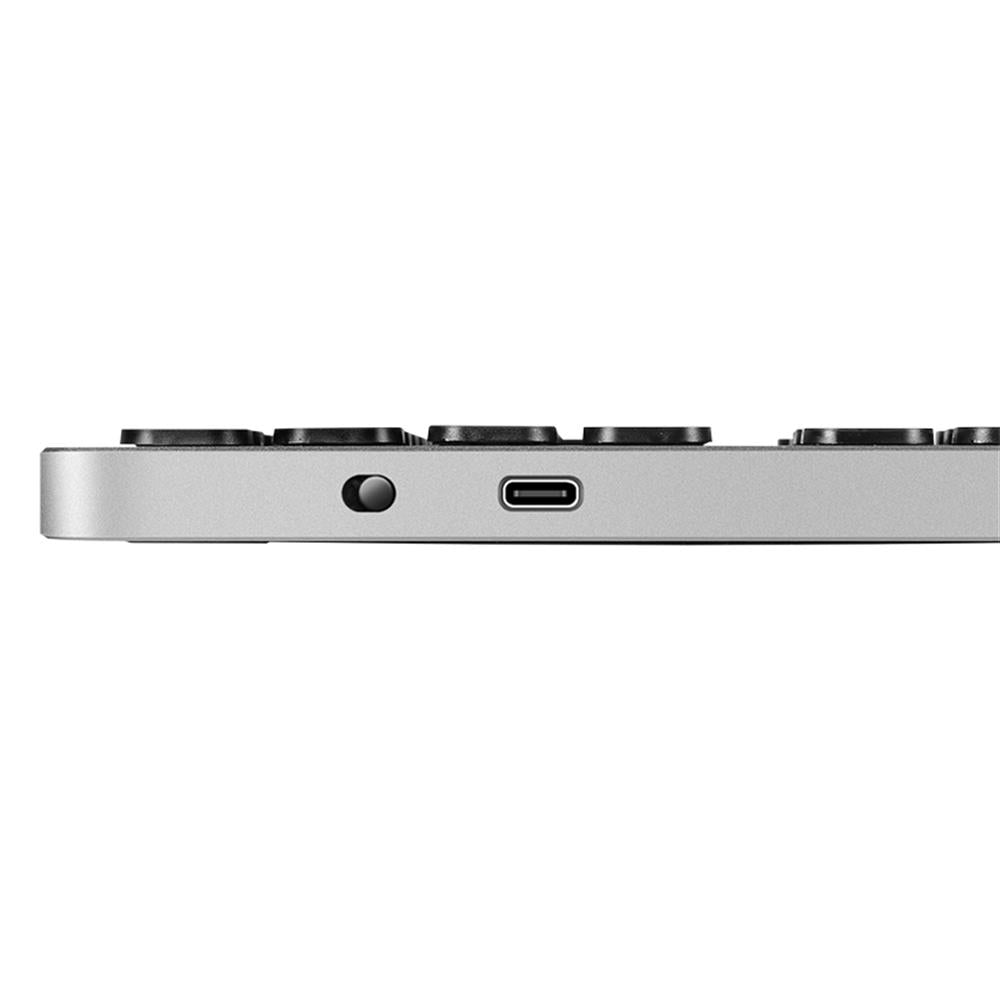 LogiLink Kabellose Multi-Device-Tastatur Bluetooth 5.0, Aluminium, Spacegrau