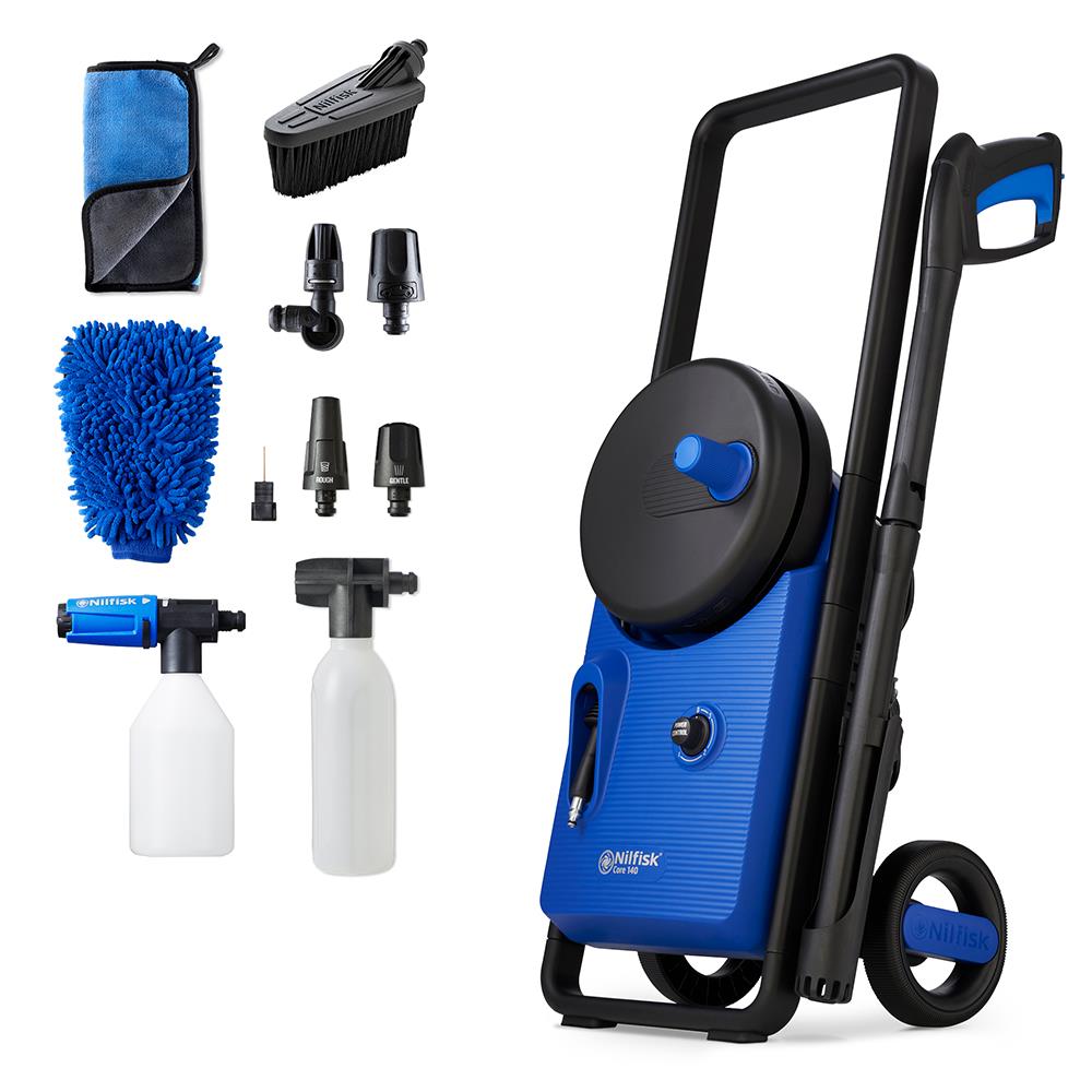 Nilfisk Hochdruckreiniger Core 140-6 PowerControl Premium Car Wash - 140 bar, Fahrzeugreinigung-Set