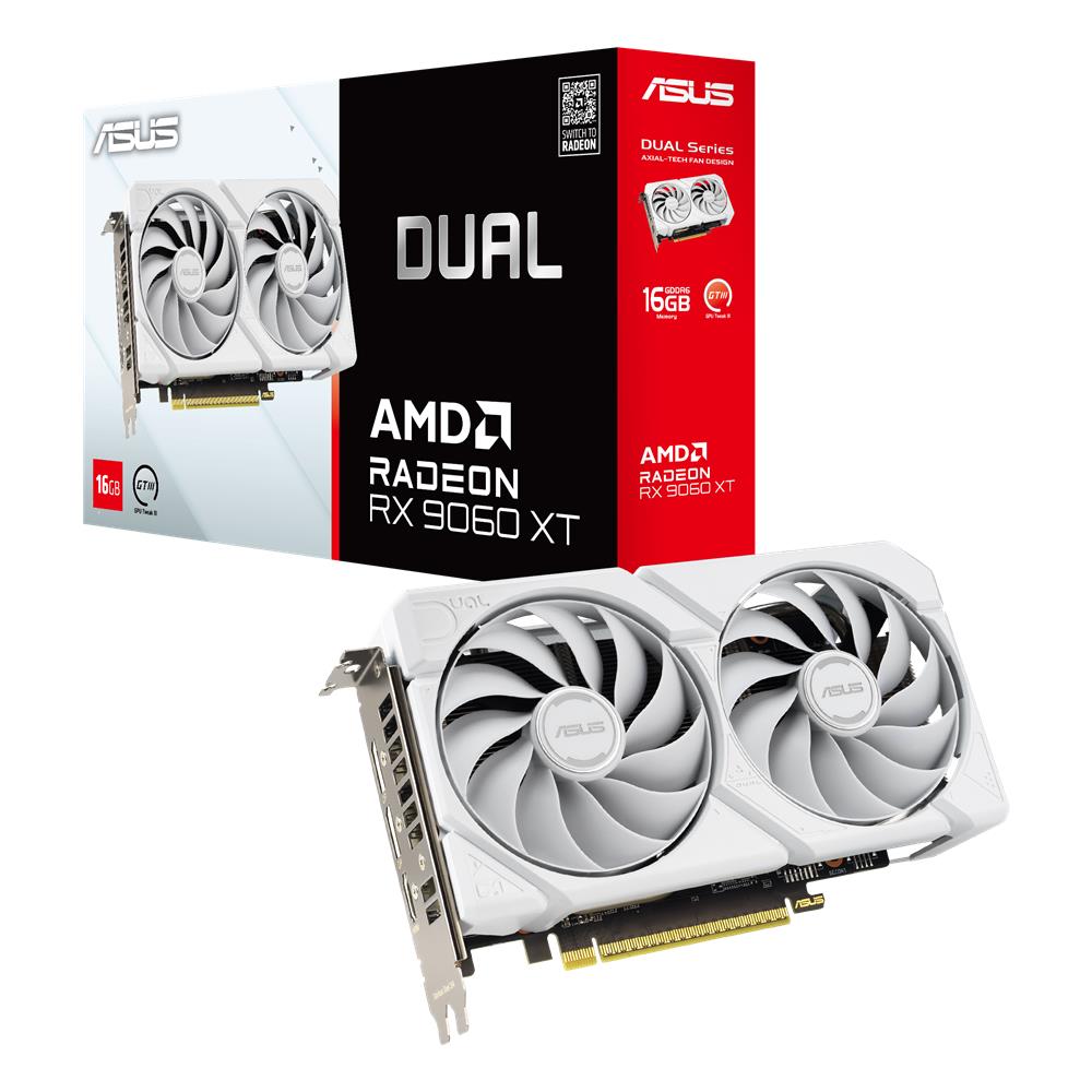 ASUS Dual Radeon RX 9060 XT 16GB GDDR6 White Gaming Grafikkarte PCIe 5.0