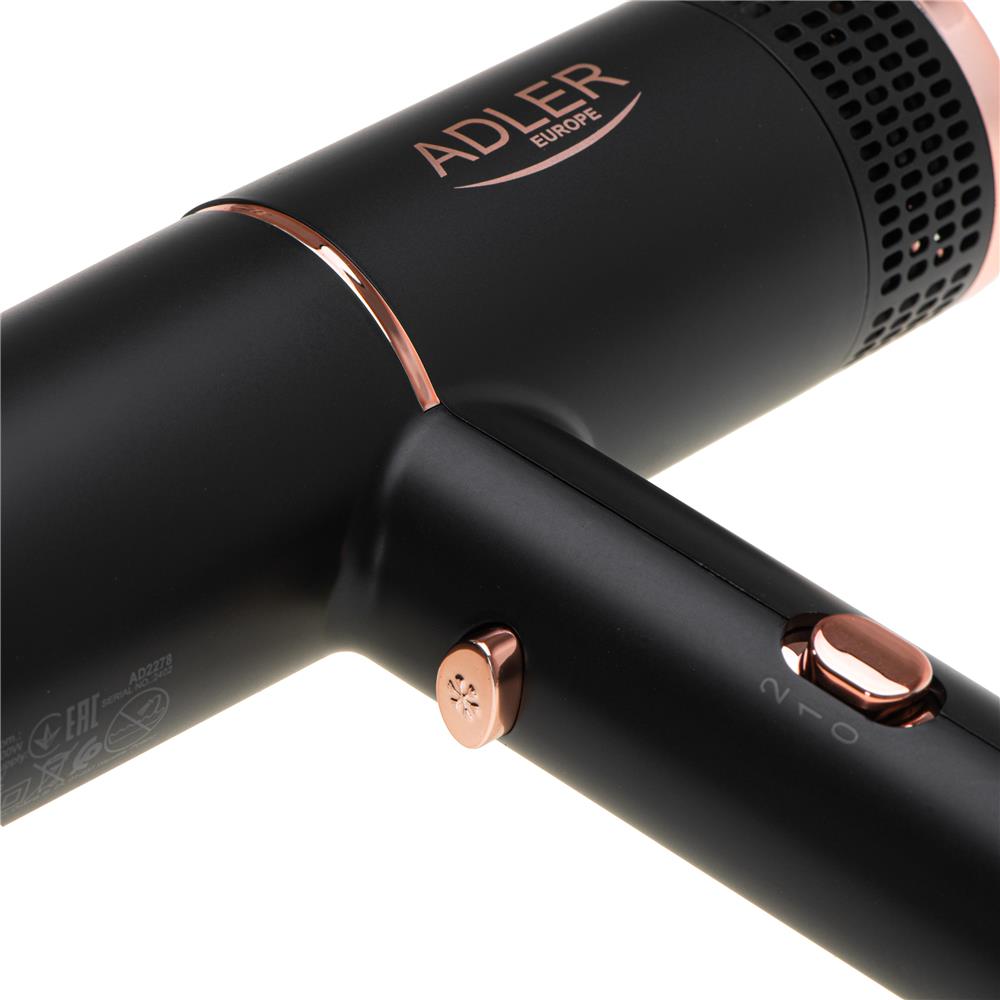 Adler AD 2278 Haartrockner 1400 W mit Ionisierungs Technologie Schwarz