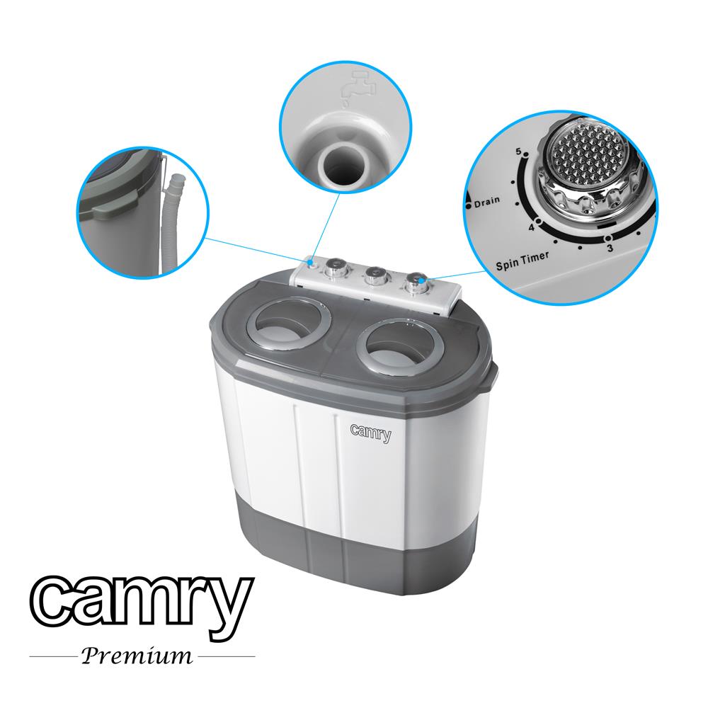 Camry CR 8052 kleine Waschmaschine mit Schleudern 3 kg Kapazität Camping Reise