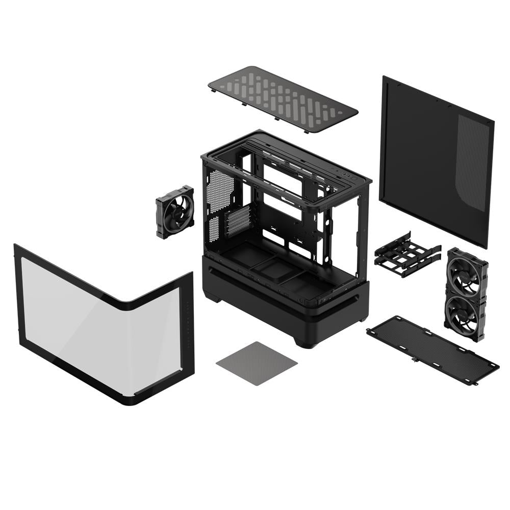 ASUS Prime AP202 ARGB mATX PC Gehäuse mit Panorama Glas GPU bis 420 mm