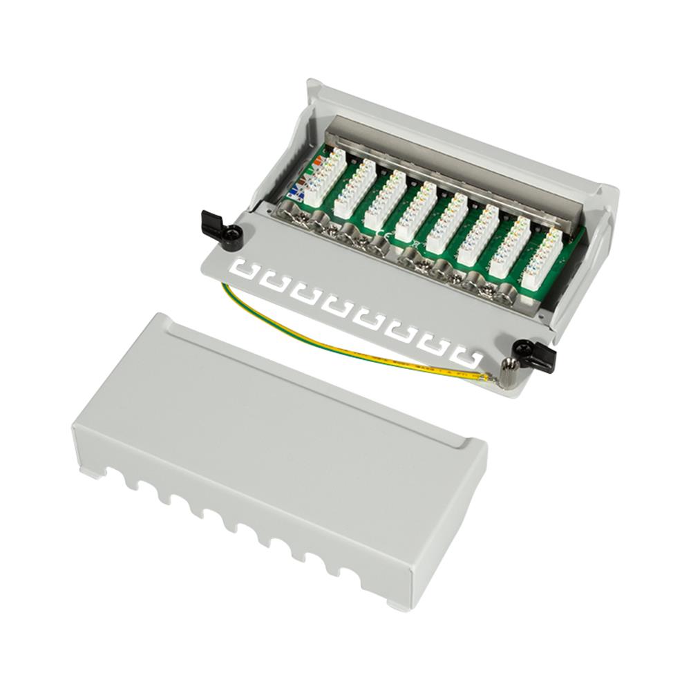 LogiLink Cat 6 Patchpanel 8 Port geschirmt Desktop Grau