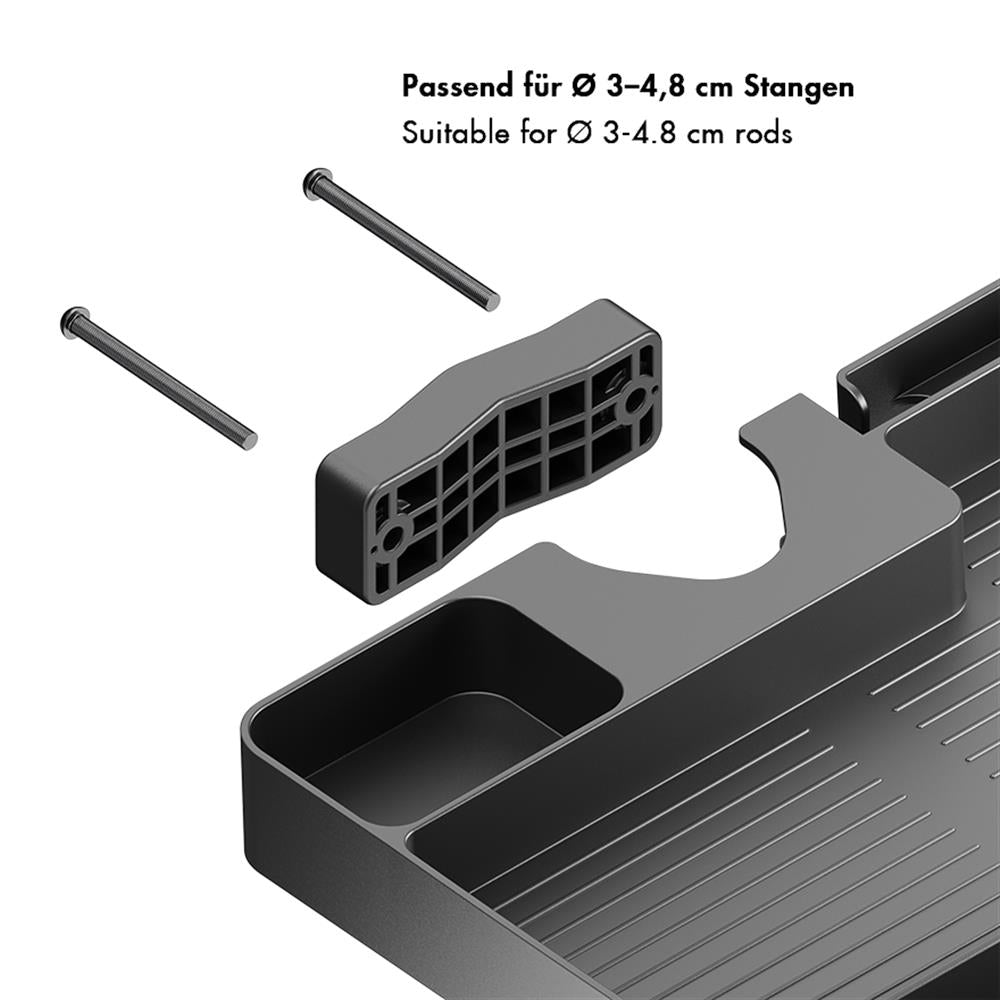 LogiLink Organizer für Mastbefestigung Ø 3–4,8 cm, max. 3 kg, Schwarz