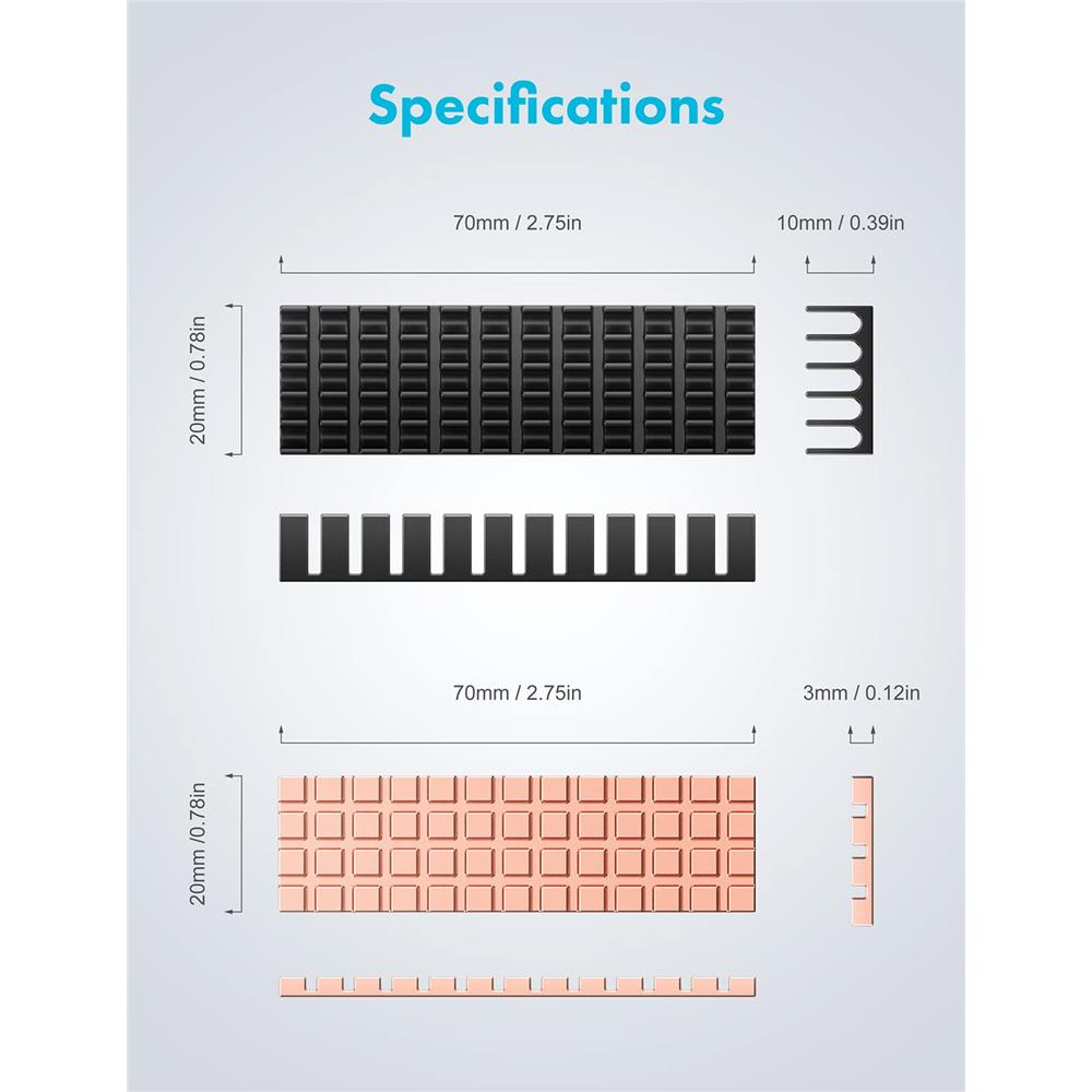 GRAUGEAR Kühlkit für M.2 2280 SSD Aluminium Kupfer