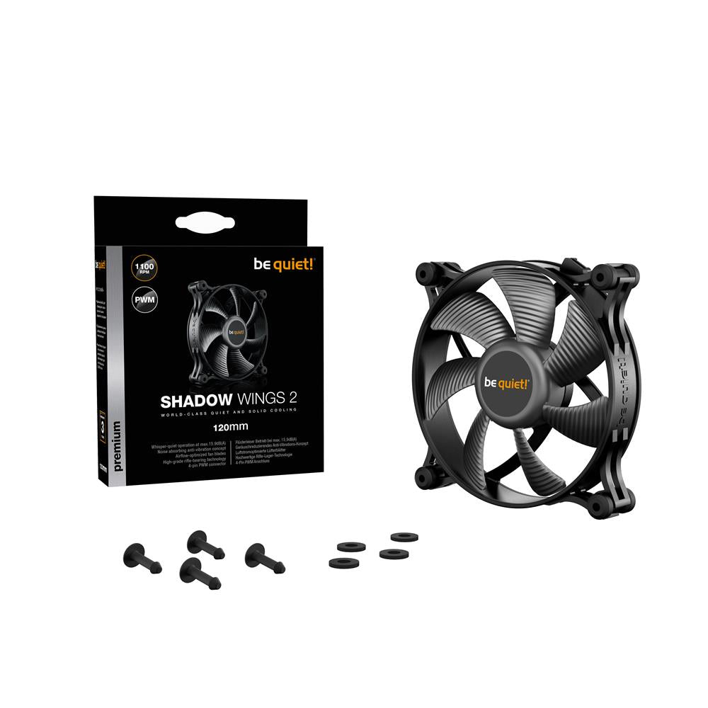 be quiet! Shadow Wings 2 | 120mm PWM Black PC Gehäuse Lüfter Fan Schwarz