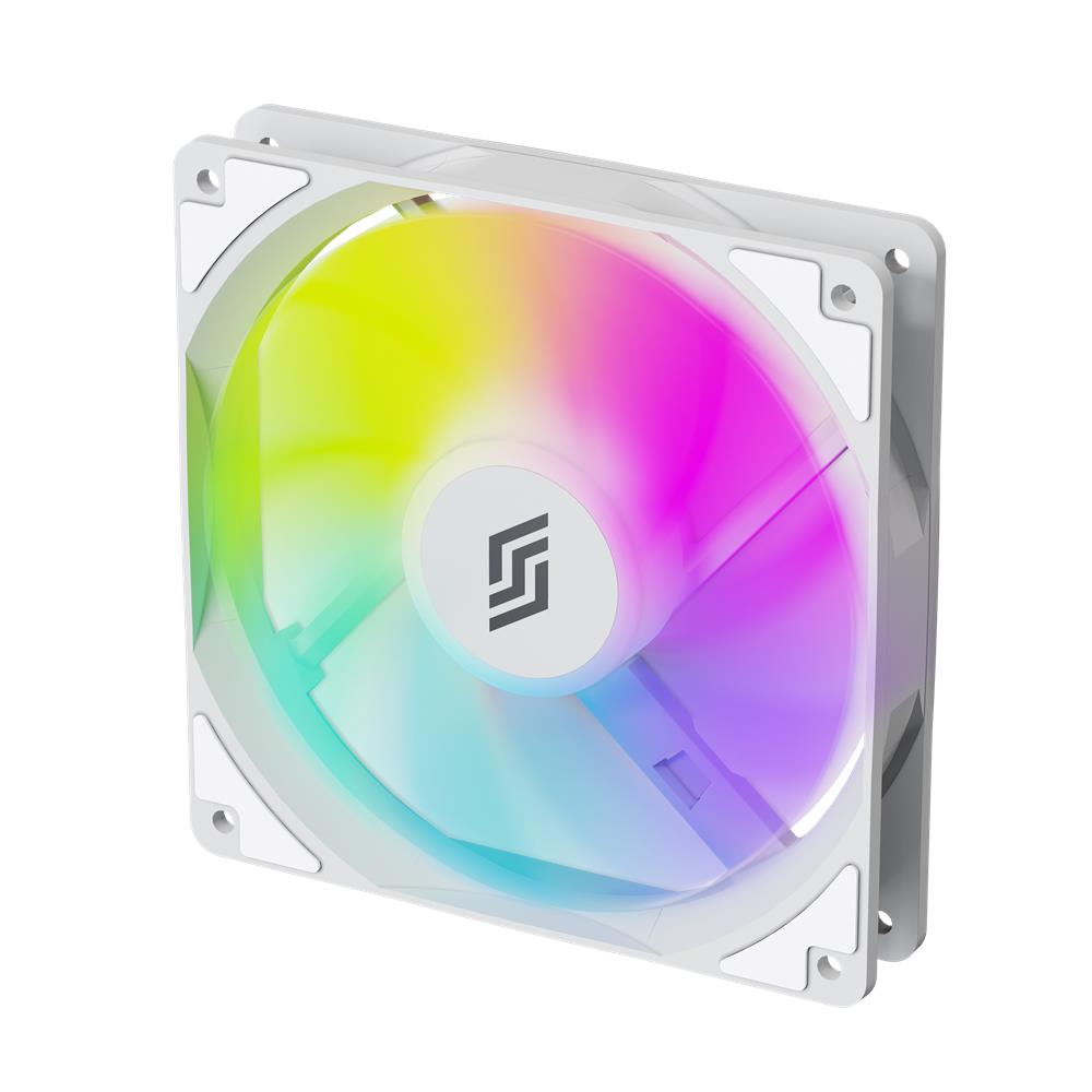 Silentware RF140WD-R White 140mm PWM A-RGB Reverse-Airflow Lüfter mit Daisy-Chain, RGB