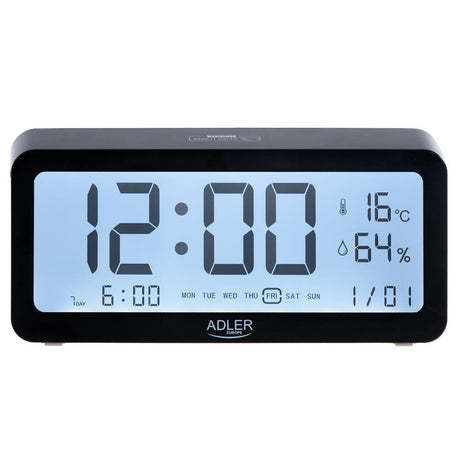 Adler AD 1195b digital Wecker batteriebetrieben Temperaturanzeige schwarz