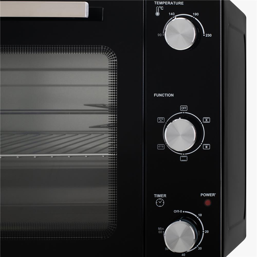 Adler AD 6025 Elektrobackofen 35 L mit Ober Unterhitze Umluft und Drehspieß Schwarz