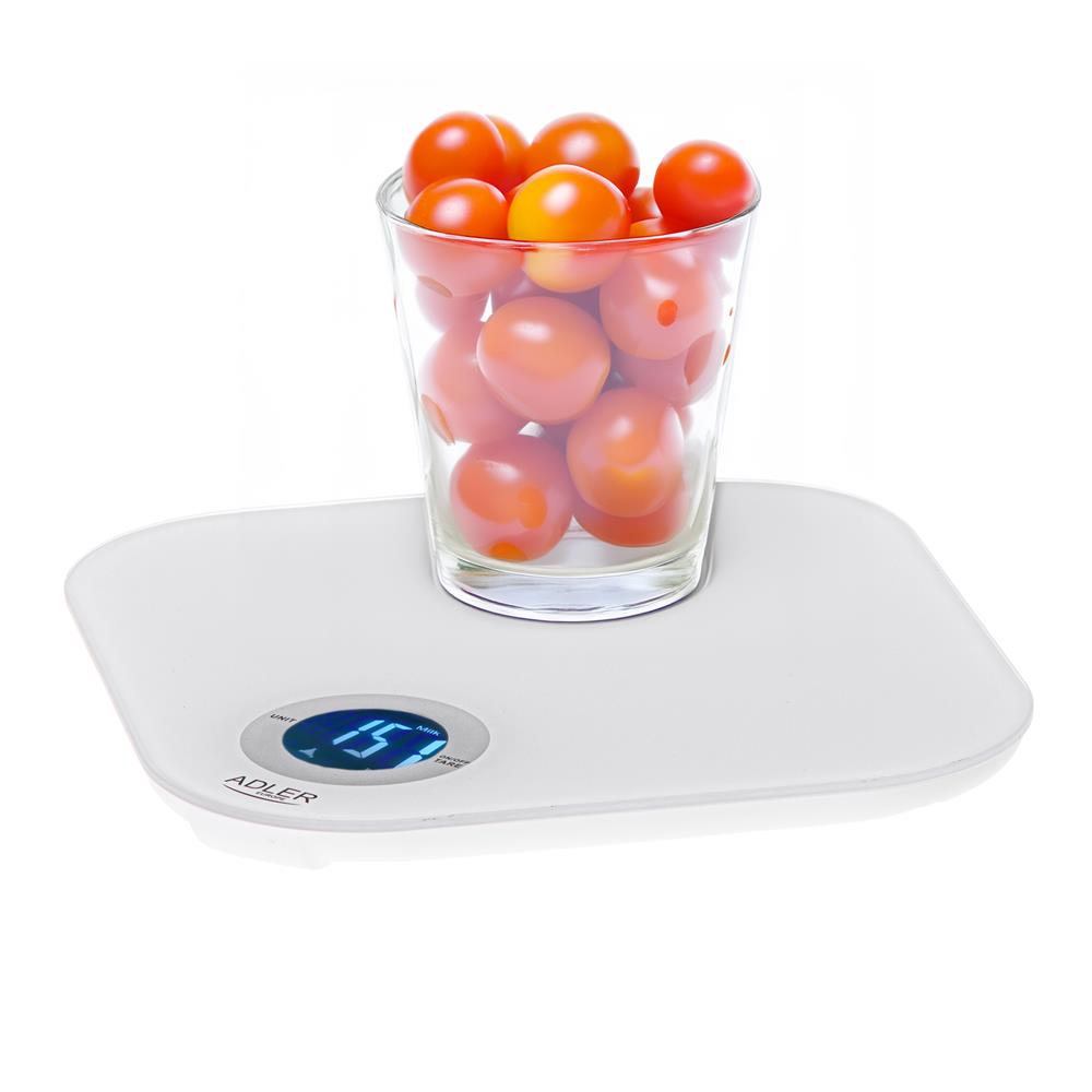 Adler AD 3180 Digitale Küchenwaage 10 kg mit LCD Display und Tara Funktion Weiß