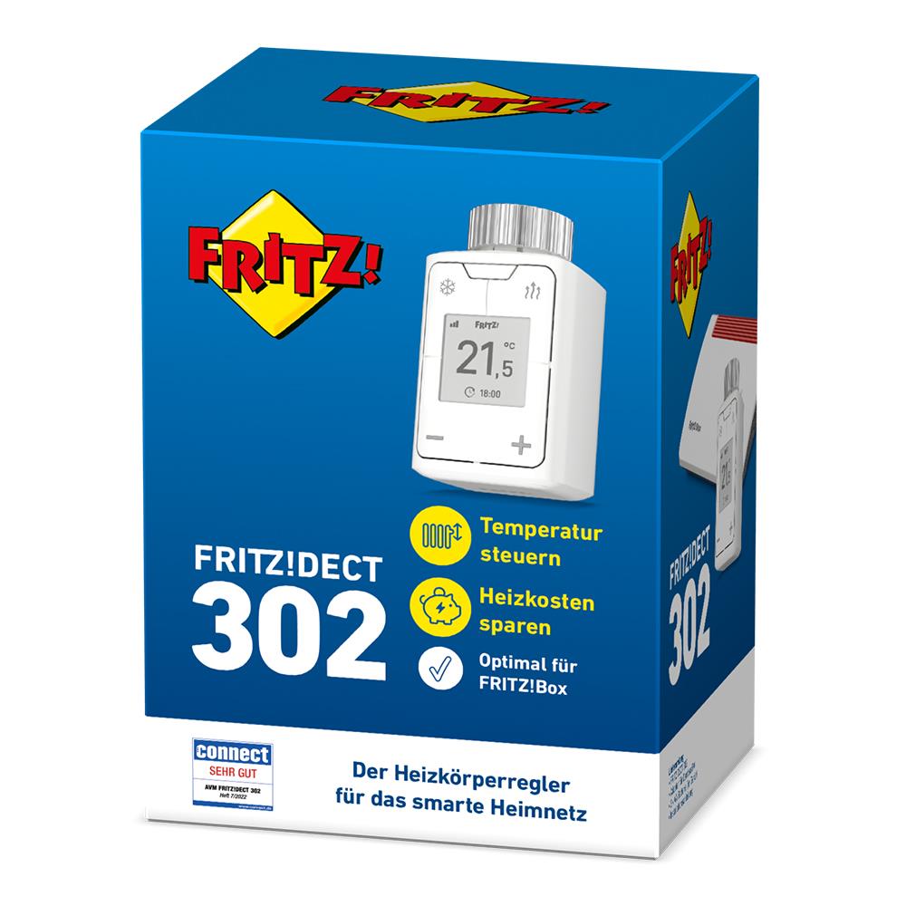 FRITZ!DECT 302 – Heizkörperthermostat mit erweitertem Display & präziser Temperaturregelung