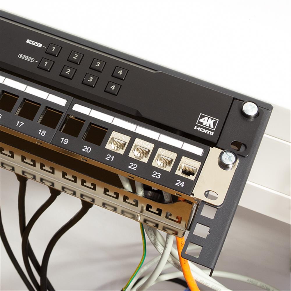 LogiLink 19 Zoll Wandhalterung Untertischhalterung 1 HE Schwarz