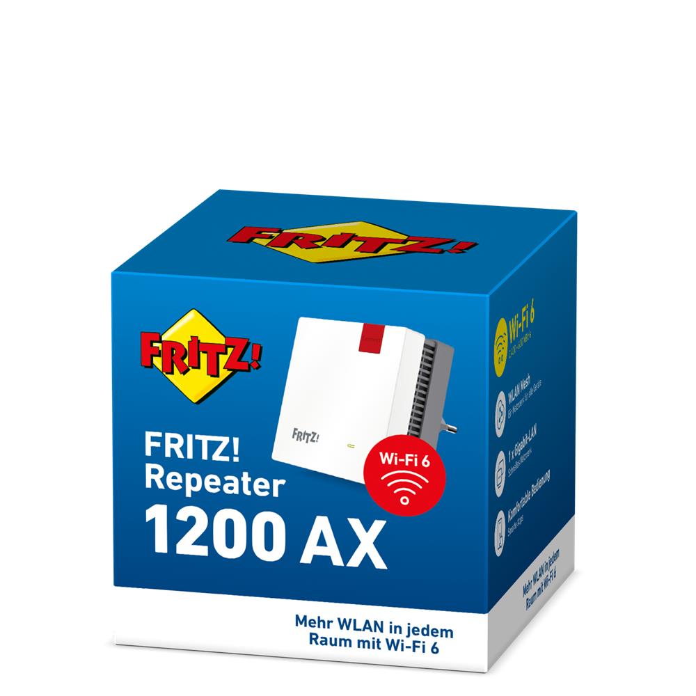 FRITZ!Repeater 1200 AX – WLAN-Repeater mit Wi-Fi 6 & Gigabit-LAN