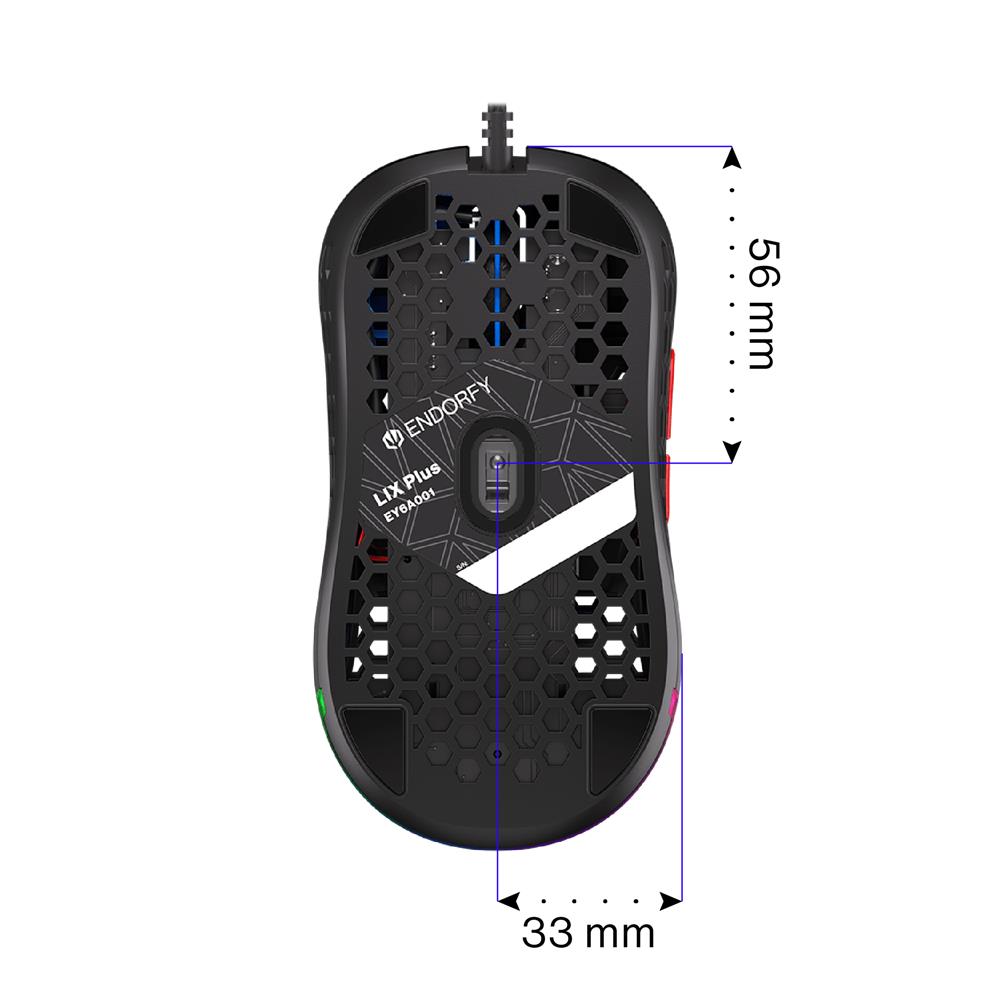 ENDORFY LIX Plus, Ultraleichte Gaming-Maus (59 g), 19000 DPI, Schwarz | EY6A001