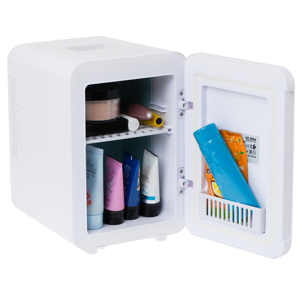 Adler AD 8084w Mini Kühlschrank 4 L, thermoelektrische Kühlbox, klein, tragbar, mit Kühl- und Heizfunktion, für Auto und Zuhause, Kosmetikkühlschrank, Getränkekühler, Weiß
