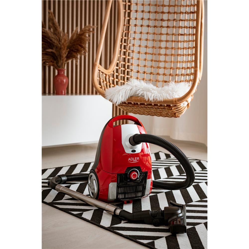 Adler AD 7041 Superleiser Staubsauger 2300 Watt mit HEPA Filter Rot